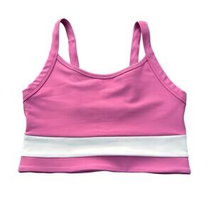 AQUA Athletic Pink & White Sport Bra - Size S - NWT